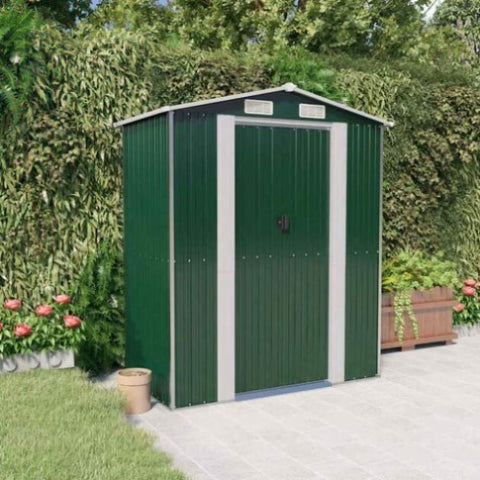 Garden Shed Green 192x108x223 cm Galvanised Steel 319267
