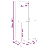 Wardrobe Old Wood 80x52x180 cm Engineered Wood 855882