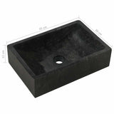 Bathroom Vanity Cabinet Solid Teak with Sink Marble Black 3058159