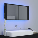 LED Bathroom Mirror Cabinet Black 90x12x45 cm Acrylic 804973