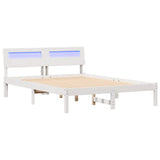 Bed Frame with Headboard White 135 x 190 cm Solid Pine Wood 872786