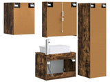 Bathroom Cabinet Set 5 pcs Smoked Oak 53 x 15.5 x 70 cm 3407331