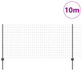 Welded Wire Fence 10 x 1 m PVC-Coated Steel Grey Mesh 3336132