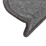 Stair Mats 15 pcs 56x17x3 cm Dark Grey Half Round 133877