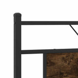 Metal Bed Frame without Mattress Smoked Oak 160x200 cm 3325113