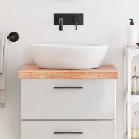 Bathroom Countertop Light Brown 60x60x cm Treated Solid Wood 3156112