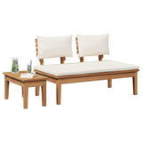 Garden Bench 2 pcs Brown Solid Teak wood 42006396