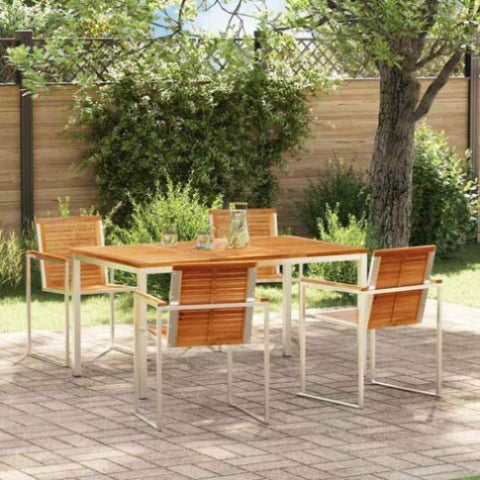 Garden Dining Set 5 pcs Solid Wood Teak 3334823