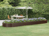 Garden Raised Bed Galvanised Steel 396x100x36 cm Brown 319005