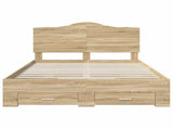 Bed Frame with Drawer Sonoma Oak 140 x 190 cm Engineered Wood 3413605