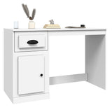 Desk with Drawer White 115x50x75 cm Engineered Wood 816472