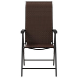 Folding Garden Chairs 4 pcs Brown Poly Rattan 3270608