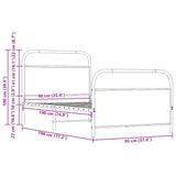 Bed Frame Without Mattress 90x190 cm Single Brown Oak Engineered Wood 4100317