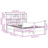 Bed Frame without Mattress White 140x190 cm Solid Wood Pine 3323390