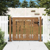 Garden Gate 100x75 cm Corten Steel Bamboo Design 153238