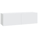 8 Piece TV Cabinet Set White Engineered Wood 3114414