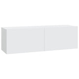 8 Piece TV Cabinet Set White Engineered Wood 3114414