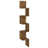 Wall Corner Shelf Smoked Oak 20x20x127.5 cm Engineered Wood 815210