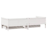Daybed with Drawers without Mattress White 90x190 cm Single Solid Wood 3302097