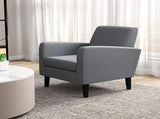 Modern Accent Chair, Occasional Chair with Rubber Wood Legs for Living Room, Bedroom, Grey T3398P328179