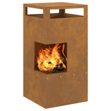 Fire Pit Brown 50 x 50 x 100 cm Weathering Steel 858933