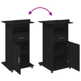 Podium with Drawer Black Oak 55 x 55 x 107 cm Engineered Wood 862299