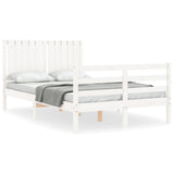 Bed Frame without Mattress White 120x200 cm Solid Wood 3194762
