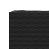Garden Planter with Wheels and 3 Pots Black 107x32x38 cm Poly Rattan 366419