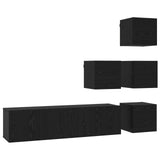 TV Cabinet Set 6 pcs 60 x 30 x 30 cm Black Oak Engineered Wood 3438612