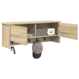Wall-Mounted Coat Rack with Shelf Sonoma Oak 80 x 20 x 30 cm 874341