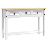 End Table Corona White 114 x 34.5 x 73 cm Solid Pine Wood 42021195