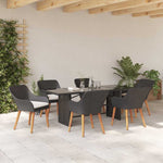 Garden Dining Set with Cushion 7 pcs Black Poly Rattan 3261621