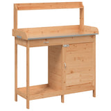 Potting Table with Cabinet Brown 110.5x45x124.5 cm Solid Wood Fir 156344