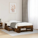 Bed Frame without Mattress Smoked Oak 90x190 cm Single Engineered Wood 3295524