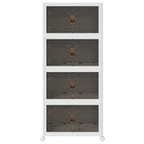 Stackable Storage Box with Wheels 4-Tier 75 L 64x40x141,5 cm 4012372