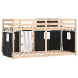 Bunk Bed without Mattress White&Black 90x190 cm Single Solid Wood Pine 3283904