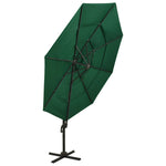 ZNTS 4-Tier Garden Parasol with Aluminium Pole Green 3x3 m 313829