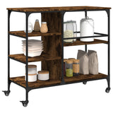 Kitchen Trolley Smoked Oak 100x45x89.5 cm Engineered Wood 842383