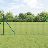 Embedded Fence Post 26 pcs Green Powder-Coated Steel 3350117