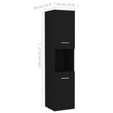 Bathroom Cabinet Black 30x30x130 cm Engineered Wood 804998