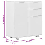 Sideboard High Gloss White 71x35x80 cm Engineered Wood 283715