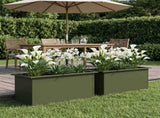 Garden Planter with LED 2 pcs Olive Green 40 x 80 x 40 cm Steel 8008161