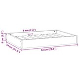 Dog Bed Wax Brown 72 x 54 x 9 cm Solid Pine Wood 867643