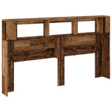 LED Headboard Old Wood 180x18.5x103.5 cm Engineered Wood 857690