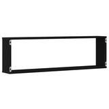 Wall Cube Shelves 4 pcs Black Oak 100x15x30 cm Engineered Wood 862059