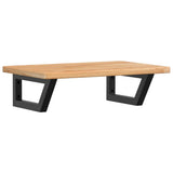 Basin Shelf Wall Mounted Steel and Solid Wood Oak 3302343