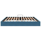 Storage Bed with Mattress Dark Blue 200 x 200 cm Velvet 3370122