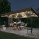 ZNTS Gazebo with LED String Lights 3x4 m Taupe 3070310