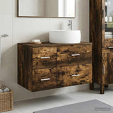 Bathroom Furniture Set 2 pcs Smoked Oak Engineered Wood 3404004