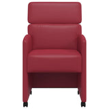 Dining Chairs with Wheels 2 pcs Wine red 58 x 65 x 98 cm 42017887
